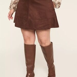 Lane Bryant Brown Mini Skort